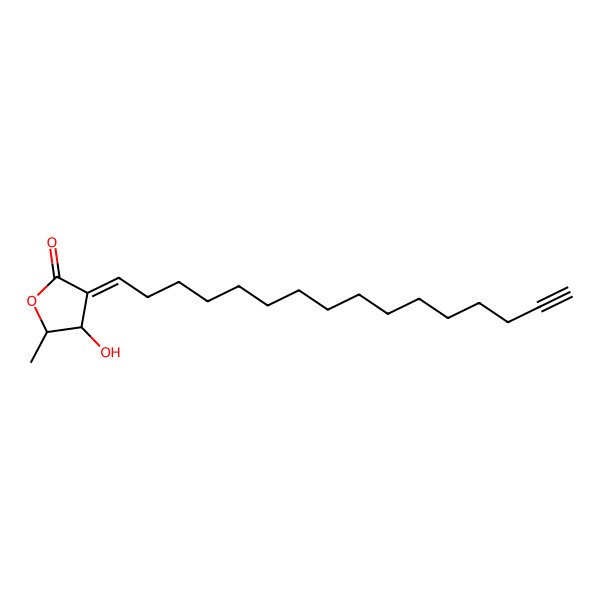 2D Structure of (3E,4S,5S)-3-hexadec-15-ynylidene-4-hydroxy-5-methyloxolan-2-one