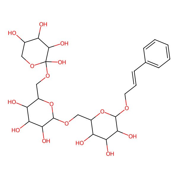 2D Structure of (2S,3S,5R)-2-[[(3S,5S,6S)-3,4,5-trihydroxy-6-[[(3S,5S,6S)-3,4,5-trihydroxy-6-[(E)-3-phenylprop-2-enoxy]oxan-2-yl]methoxy]oxan-2-yl]methoxy]oxane-2,3,4,5-tetrol
