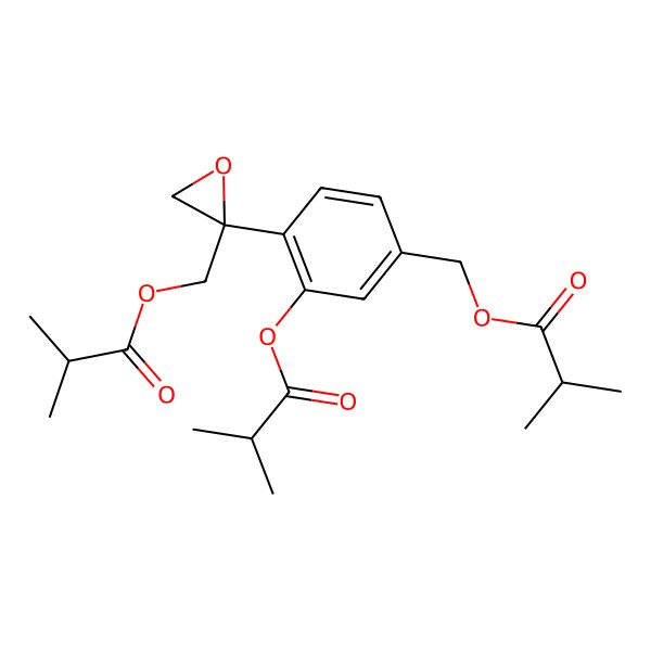 2D Structure of [3-(2-Methylpropanoyloxy)-4-[2-(2-methylpropanoyloxymethyl)oxiran-2-yl]phenyl]methyl 2-methylpropanoate