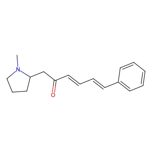 2D Structure of (3E,5E)-1-[(2R)-1-methylpyrrolidin-2-yl]-6-phenylhexa-3,5-dien-2-one