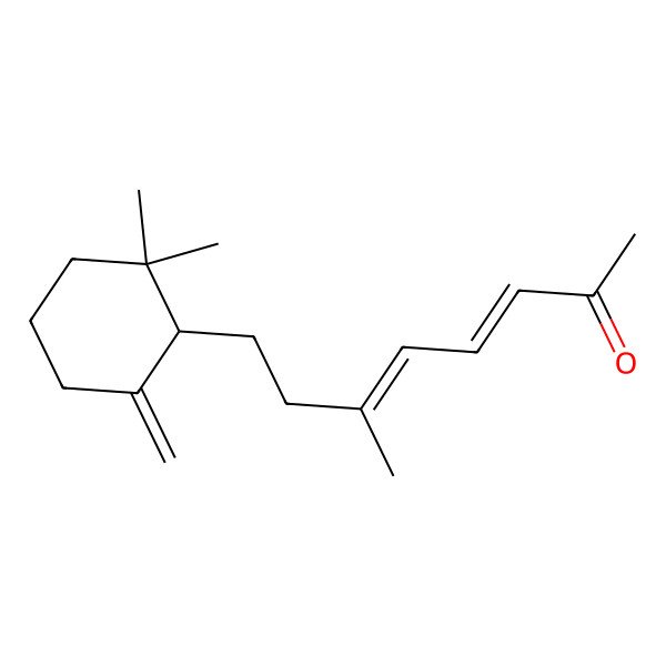 2D Structure of (3E,5E)-8-[(1S)-2,2-dimethyl-6-methylidenecyclohexyl]-6-methylocta-3,5-dien-2-one
