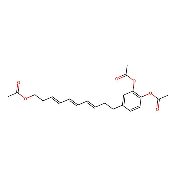 2D Structure of [(3E,5E,7E)-10-(3,4-diacetyloxyphenyl)deca-3,5,7-trienyl] acetate