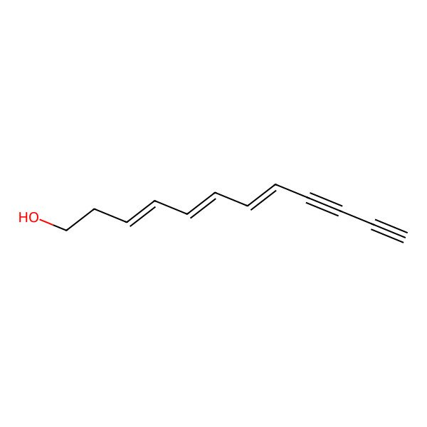 2D Structure of (3E,5E,7E)-dodeca-3,5,7-trien-9,11-diyn-1-ol 2D Structure of (3E,5E,7E)-dodeca-3,5,7-trien-9,11-diyn-1-ol