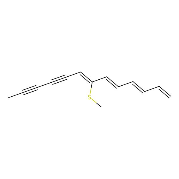 2D Structure of (3E,5E,7Z)-7-methylsulfanyltrideca-1,3,5,7-tetraen-9,11-diyne