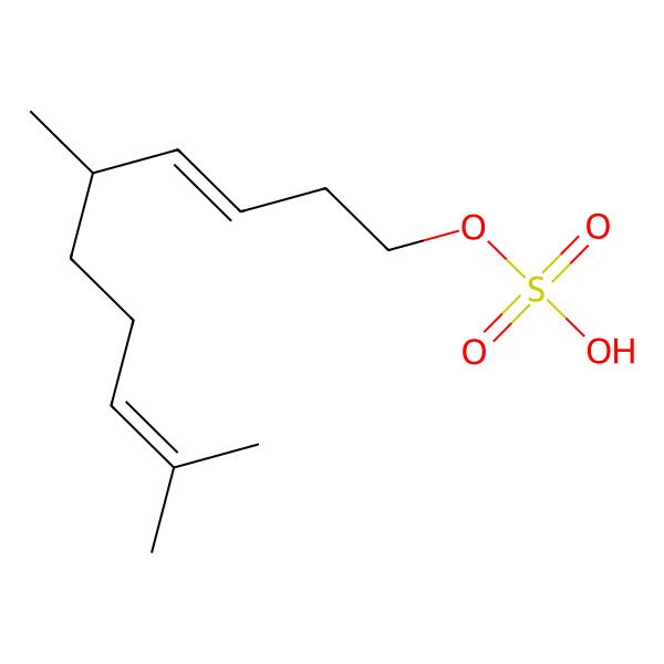 2D Structure of [(3E,5R)-5,9-dimethyldeca-3,8-dienyl] hydrogen sulfate