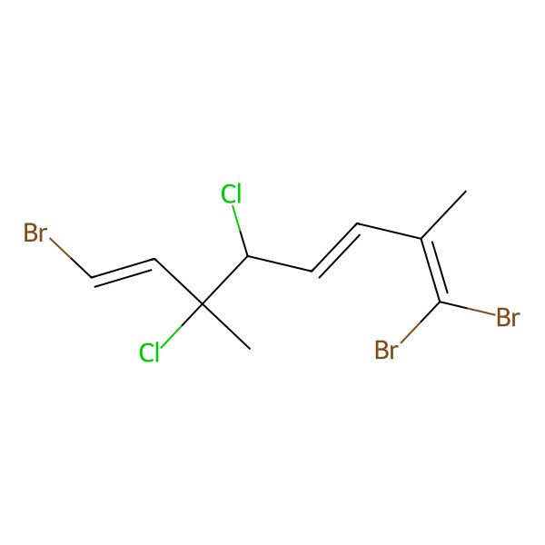 2D Structure of (3E,5R,6R,7E)-1,1,8-tribromo-5,6-dichloro-2,6-dimethylocta-1,3,7-triene