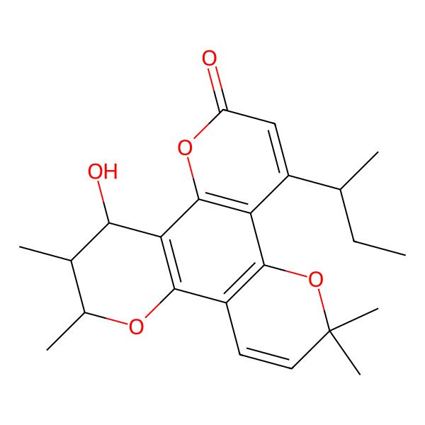 2D Structure of (16R,17R,18R)-6-[(2R)-butan-2-yl]-18-hydroxy-10,10,16,17-tetramethyl-3,9,15-trioxatetracyclo[12.4.0.02,7.08,13]octadeca-1(14),2(7),5,8(13),11-pentaen-4-one