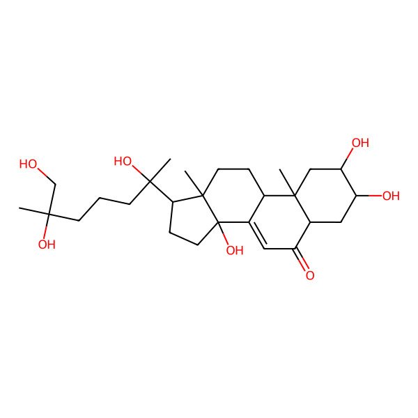 2D Structure of 2,3,14-trihydroxy-10,13-dimethyl-17-(2,6,7-trihydroxy-6-methylheptan-2-yl)-2,3,4,5,9,11,12,15,16,17-decahydro-1H-cyclopenta[a]phenanthren-6-one