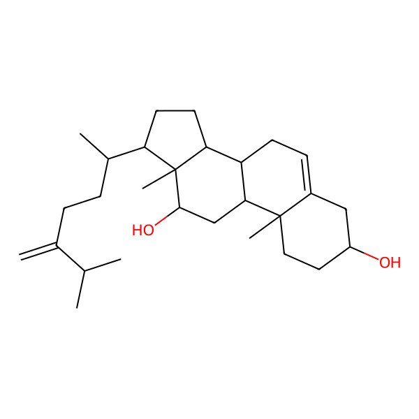 2D Structure of 10,13-dimethyl-17-(6-methyl-5-methylideneheptan-2-yl)-2,3,4,7,8,9,11,12,14,15,16,17-dodecahydro-1H-cyclopenta[a]phenanthrene-3,12-diol
