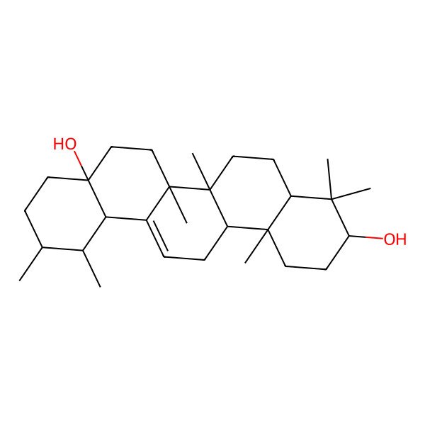 2D Structure of 4,4,6a,6b,11,12,14b-heptamethyl-2,3,4a,5,6,7,8,9,10,11,12,12a,14,14a-tetradecahydro-1H-picene-3,8a-diol 2D Structure of 4,4,6a,6b,11,12,14b-heptamethyl-2,3,4a,5,6,7,8,9,10,11,12,12a,14,14a-tetradecahydro-1H-picene-3,8a-diol