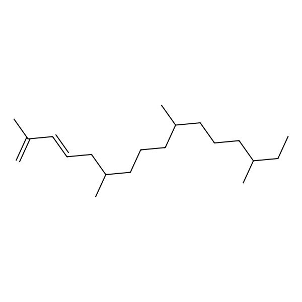 2D Structure of (3E,6S,10S,14S)-2,6,10,14-tetramethylhexadeca-1,3-diene