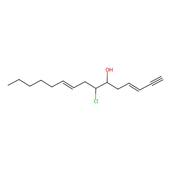 2D Structure of (3E,6S,7S,9Z)-7-chloropentadeca-3,9-dien-1-yn-6-ol