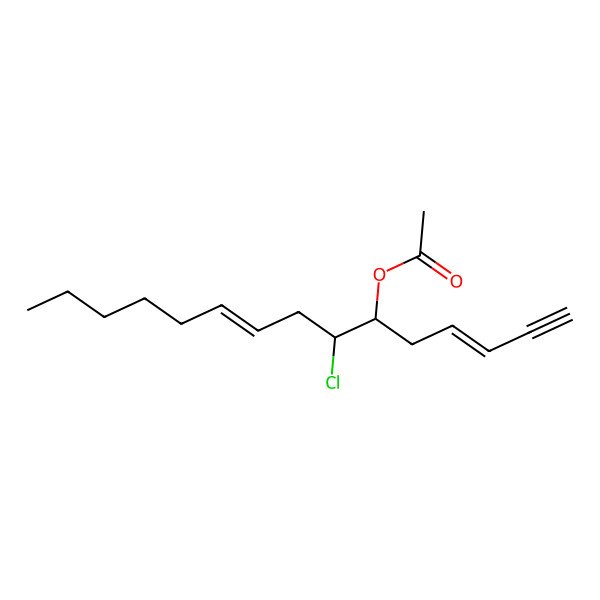 2D Structure of [(3E,6S,7S,9Z)-7-chloropentadeca-3,9-dien-1-yn-6-yl] acetate