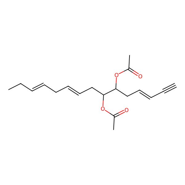 2D Structure of [(3E,6S,7S,9Z,12E)-6-acetyloxypentadeca-3,9,12-trien-1-yn-7-yl] acetate