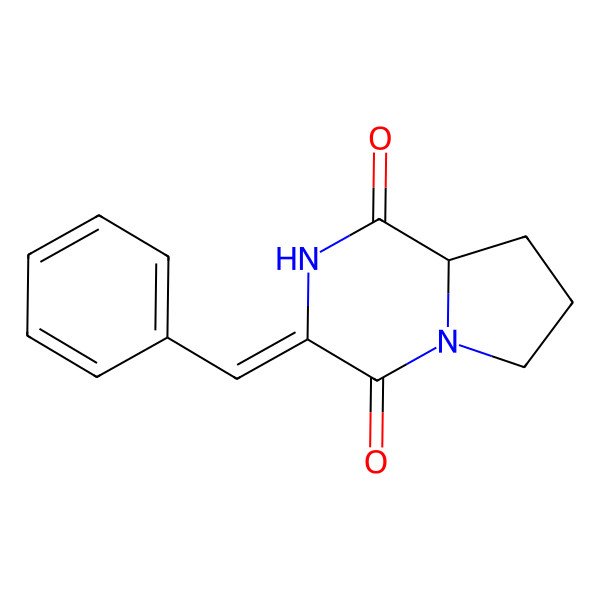 2D Structure of (3E,8aS)-3-benzylidenehexahydropyrrolo[1,2-a]pyrazine-1,4-dione