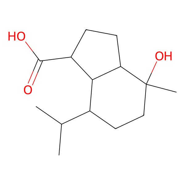 2D Structure of (1S,3aR,4R,7S,7aS)-4-hydroxy-4-methyl-7-propan-2-yl-1,2,3,3a,5,6,7,7a-octahydroindene-1-carboxylic acid
