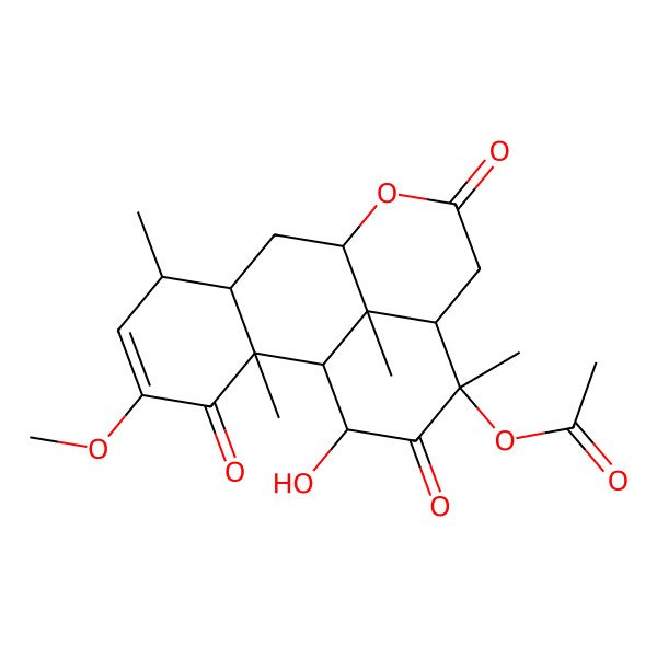 2D Structure of (16-Hydroxy-4-methoxy-2,6,14,17-tetramethyl-3,11,15-trioxo-10-oxatetracyclo[7.7.1.02,7.013,17]heptadec-4-en-14-yl) acetate