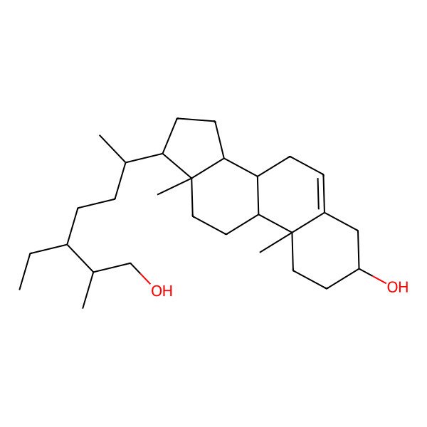 2D Structure of 17-(5-ethyl-7-hydroxy-6-methylheptan-2-yl)-10,13-dimethyl-2,3,4,7,8,9,11,12,14,15,16,17-dodecahydro-1H-cyclopenta[a]phenanthren-3-ol