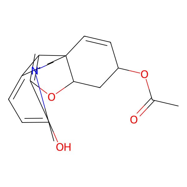 2D Structure of [(1R,12S,14R)-9-hydroxy-4-methyl-11-oxa-4-azatetracyclo[8.6.1.01,12.06,17]heptadeca-6(17),7,9,15-tetraen-14-yl] acetate