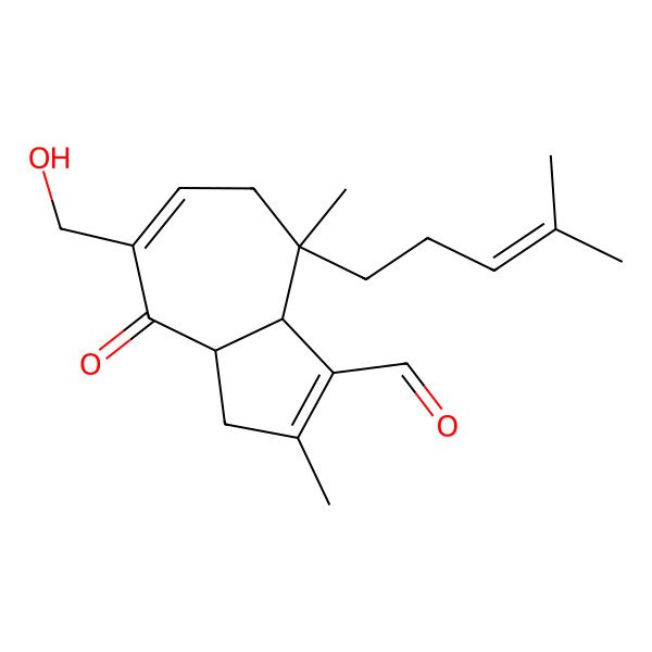 2D Structure of 5-(Hydroxymethyl)-2,8-dimethyl-8-(4-methylpent-3-enyl)-4-oxo-3,3a,7,8a-tetrahydroazulene-1-carbaldehyde