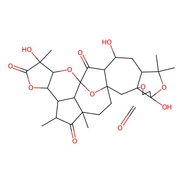 2D Structure of 7,12,18-Trihydroxy-9,9,18,23,25-pentamethyl-4,8,16,20,28-pentaoxaoctacyclo[13.12.1.115,22.01,13.03,7.03,10.017,21.025,29]nonacosane-5,14,19,24-tetrone