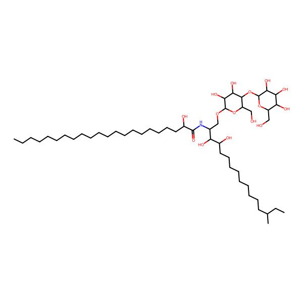 2D Structure of N-[1-[3,4-dihydroxy-6-(hydroxymethyl)-5-[3,4,5-trihydroxy-6-(hydroxymethyl)oxan-2-yl]oxyoxan-2-yl]oxy-3,4-dihydroxy-14-methylhexadecan-2-yl]-2-hydroxydocosanamide