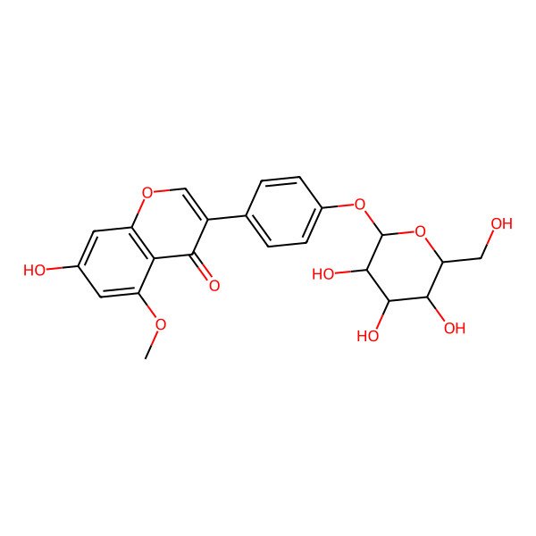 2D Structure of 7-hydroxy-5-methoxy-3-[4-[(2S,3R,4S,5S,6R)-3,4,5-trihydroxy-6-(hydroxymethyl)oxan-2-yl]oxyphenyl]chromen-4-one