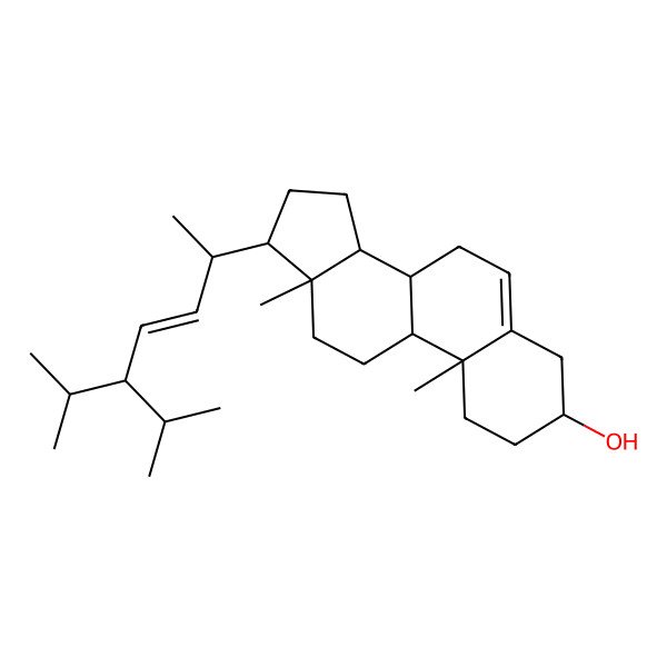 2D Structure of (3S,8S,9S,10R,13R,14S,17S)-10,13-dimethyl-17-[(E,2R)-6-methyl-5-propan-2-ylhept-3-en-2-yl]-2,3,4,7,8,9,11,12,14,15,16,17-dodecahydro-1H-cyclopenta[a]phenanthren-3-ol