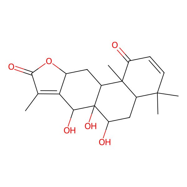 2D Structure of (4aR,6S,6aR,7S,10aR,11aS,11bR)-6,6a,7-trihydroxy-4,4,8,11b-tetramethyl-5,6,7,10a,11,11a-hexahydro-4aH-naphtho[2,1-f][1]benzofuran-1,9-dione