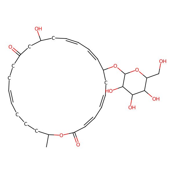 2D Structure of 14-Hydroxy-24-methyl-8-[3,4,5-trihydroxy-6-(hydroxymethyl)oxan-2-yl]oxy-1-oxacyclotetracosa-3,5,9,11,19-pentaene-2,16-dione
