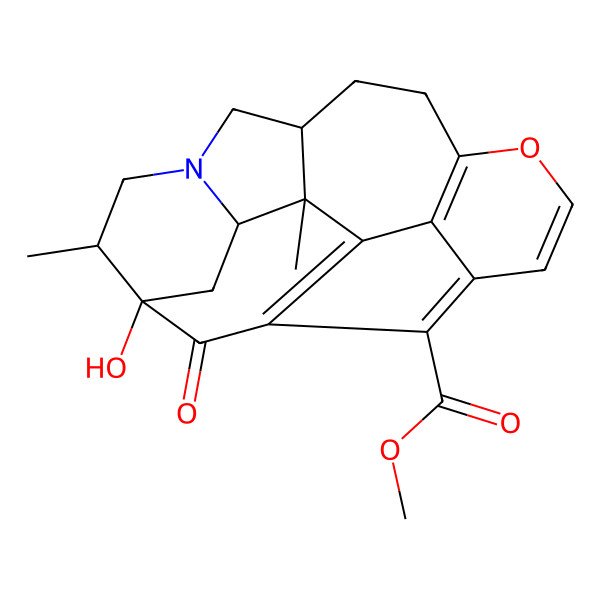 2D Structure of methyl (2S,3R,5S,6R,10S)-5-hydroxy-2,6-dimethyl-21-oxo-14-oxa-8-azahexacyclo[11.6.1.15,19.02,10.03,8.017,20]henicosa-1(19),13(20),15,17-tetraene-18-carboxylate