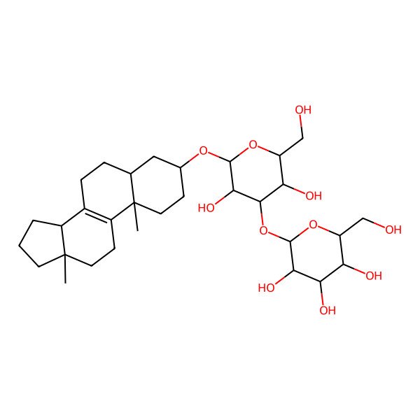 2D Structure of 2-[2-[(10,13-dimethyl-2,3,4,5,6,7,11,12,14,15,16,17-dodecahydro-1H-cyclopenta[a]phenanthren-3-yl)oxy]-3,5-dihydroxy-6-(hydroxymethyl)oxan-4-yl]oxy-6-(hydroxymethyl)oxane-3,4,5-triol