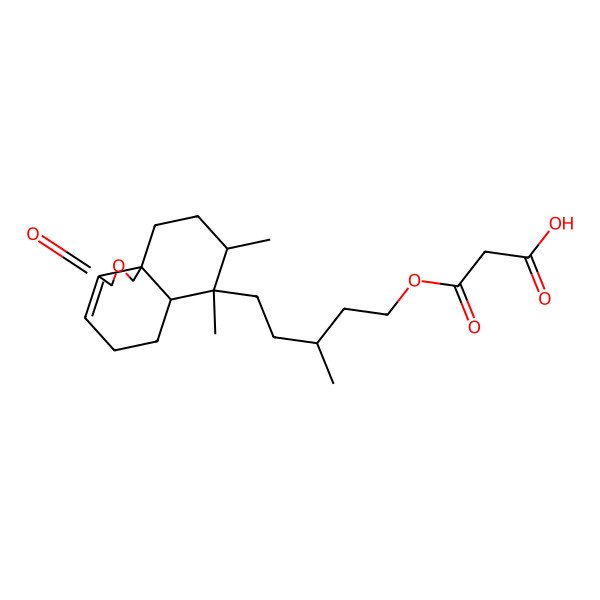 2D Structure of 3-[(3S)-5-[(6aR,7S,8R,10aS)-7,8-dimethyl-3-oxo-5,6,6a,8,9,10-hexahydro-1H-benzo[d][2]benzofuran-7-yl]-3-methylpentoxy]-3-oxopropanoic acid
