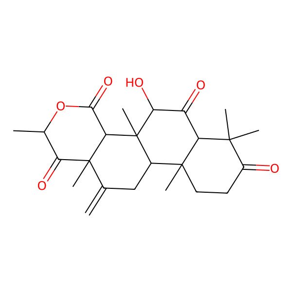 2D Structure of 5-hydroxy-2,4b,7,7,10a,12a-hexamethyl-12-methylidene-5,6a,9,10,10b,11-hexahydro-4aH-naphtho[1,2-h]isochromene-1,4,6,8-tetrone
