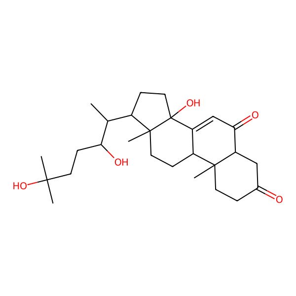 2D Structure of 17-(3,6-Dihydroxy-6-methylheptan-2-yl)-14-hydroxy-10,13-dimethyl-1,2,4,5,9,11,12,15,16,17-decahydrocyclopenta[a]phenanthrene-3,6-dione