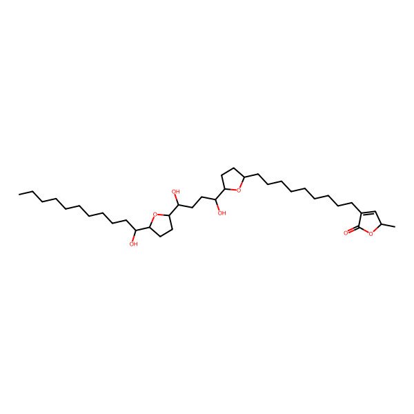 2D Structure of (2R)-4-[9-[(2R,5R)-5-[(1S,4R)-1,4-dihydroxy-4-[(2R,5S)-5-[(1S)-1-hydroxyundecyl]oxolan-2-yl]butyl]oxolan-2-yl]nonyl]-2-methyl-2H-furan-5-one