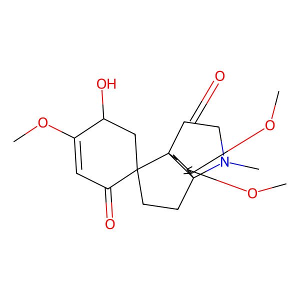 2D Structure of (1R,4'S,6R,10R)-4'-hydroxy-3',4,5-trimethoxy-7-methylspiro[7-azatricyclo[4.3.3.01,6]dodec-4-ene-10,6'-cyclohex-2-ene]-1',3-dione