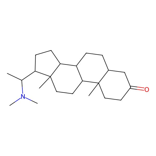 2D Structure of (5S,8R,9S,10S,13S,14S,17S)-17-[(1S)-1-(dimethylamino)ethyl]-10,13-dimethyl-1,2,4,5,6,7,8,9,11,12,14,15,16,17-tetradecahydrocyclopenta[a]phenanthren-3-one