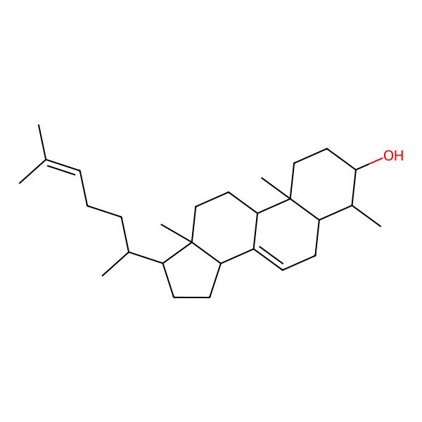 2D Structure of 4,10,13-trimethyl-17-(6-methylhept-5-en-2-yl)-2,3,4,5,6,9,11,12,14,15,16,17-dodecahydro-1H-cyclopenta[a]phenanthren-3-ol