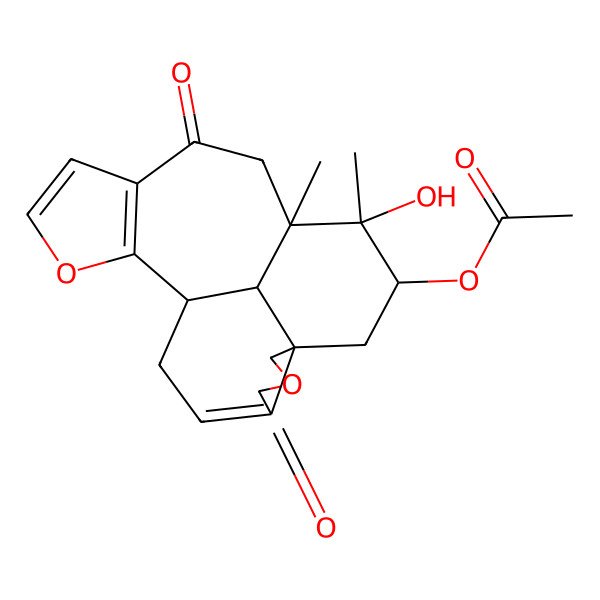 2D Structure of [(1R,8S,10R,11S,12R,20S)-11-hydroxy-11,12-dimethyl-5,14-dioxo-6,18-dioxapentacyclo[10.7.1.04,8.08,20.015,19]icosa-3,15(19),16-trien-10-yl] acetate