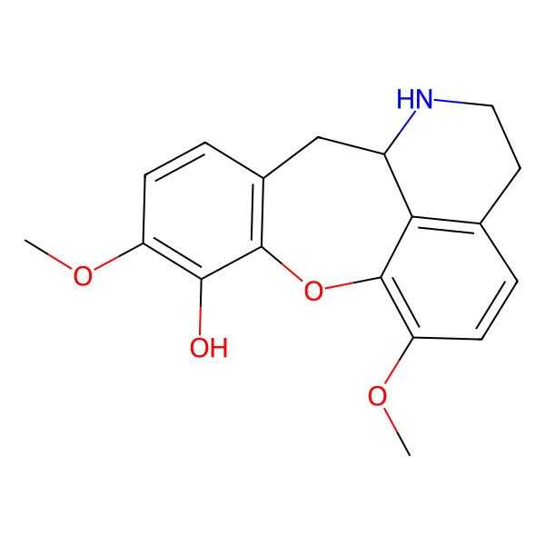 2D Structure of (10S)-5,17-dimethoxy-2-oxa-11-azatetracyclo[8.7.1.03,8.014,18]octadeca-1(17),3(8),4,6,14(18),15-hexaen-4-ol