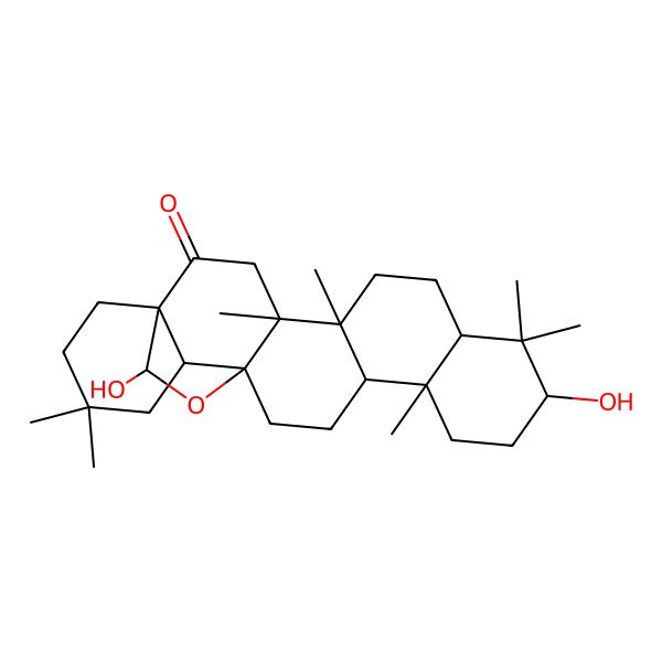 2D Structure of 10,23-Dihydroxy-4,5,9,9,13,20,20-heptamethyl-24-oxahexacyclo[15.5.2.01,18.04,17.05,14.08,13]tetracosan-2-one