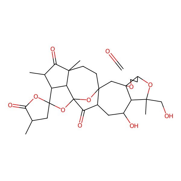 2D Structure of (1S,3R,3'S,7R,9R,10S,11S,13R,15R,17R,18S,19S,21S,25S)-11-hydroxy-9-(hydroxymethyl)-3',9,19,21-tetramethylspiro[4,8,16,24-tetraoxaheptacyclo[13.8.1.115,18.01,13.03,7.03,10.021,25]pentacosane-17,5'-oxolane]-2',5,14,20-tetrone