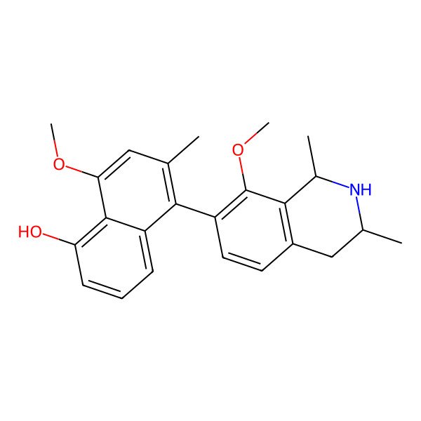 2D Structure of 8-methoxy-5-[(1R,3R)-8-methoxy-1,3-dimethyl-1,2,3,4-tetrahydroisoquinolin-7-yl]-6-methylnaphthalen-1-ol