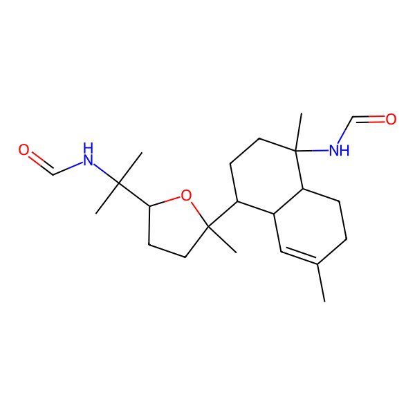 2D Structure of N-[4-[5-(2-formamidopropan-2-yl)-2-methyloxolan-2-yl]-1,6-dimethyl-3,4,4a,7,8,8a-hexahydro-2H-naphthalen-1-yl]formamide