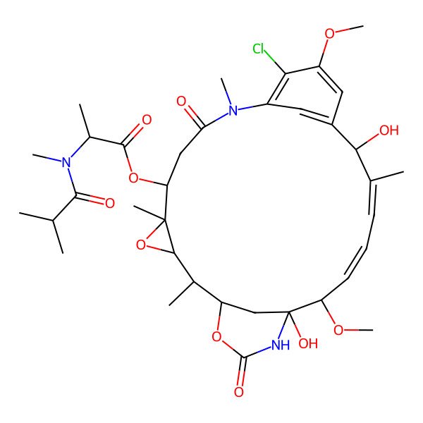 2D Structure of N2'-Deacetyl-15-hydroxy-N2'-(2-methyl-1-oxopropyl)maytansine