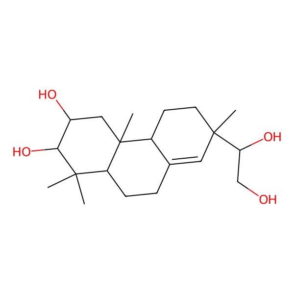 2D Structure of (2R,3S,4aS,4bR,7S,10aS)-7-[(1S)-1,2-dihydroxyethyl]-1,1,4a,7-tetramethyl-3,4,4b,5,6,9,10,10a-octahydro-2H-phenanthrene-2,3-diol