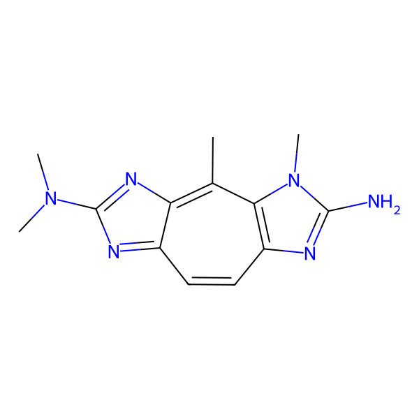2D Structure of 3H-Cyclohepta[1,2-d:4,5-d']diimidazole-2,6-diamine, N6,N6,3,4-tetramethyl-