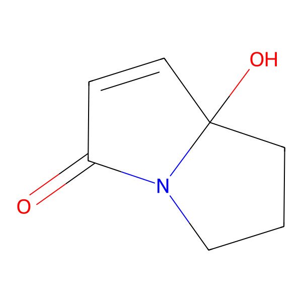 2D Structure of 3H-Pyrrolizin-3-one, 5,6,7,7a-tetrahydro-7a-hydroxy-