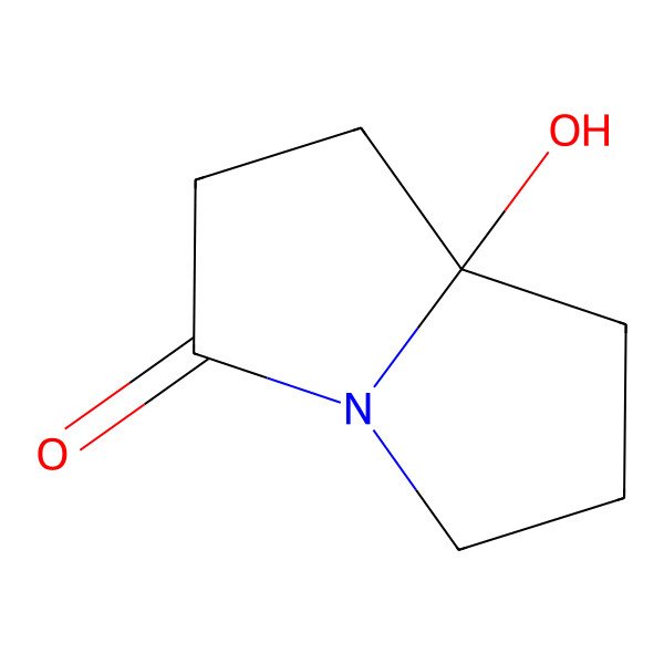 2D Structure of 3H-Pyrrolizin-3-one, hexahydro-7a-hydroxy-